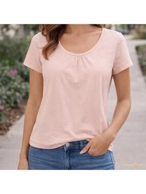 Blue Crush Pink Basic Tee Scoop Neck Short Sleeve L